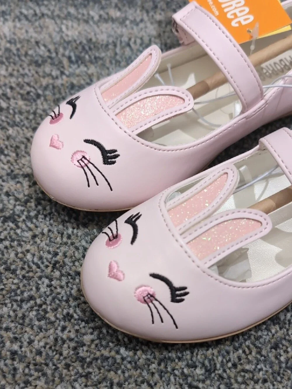 NEW Gymboree Light Pink Bunny Face Mary Jane Shoes for Kids Size 10